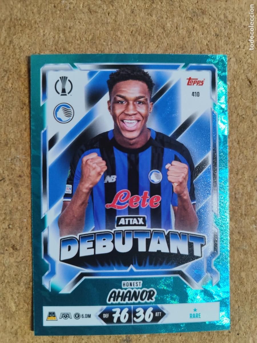 Cromos de f&uacute;tbol: 20 ANIVERSARIO MATCH ATTAX 26/27 CARD PARALELA VERDE AHANOR ATALANTA # 410 TOPPS