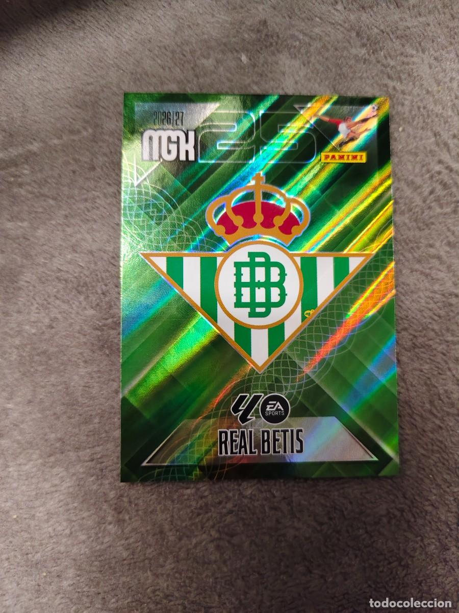 Cromos de f&uacute;tbol: 91 MEGACRACKS MGK 2026 27 ESCUDO REAL BETIS BASE CARD 26 2027 PANINI AAW