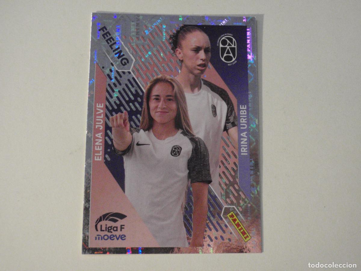 Cartes &agrave; collectionner de Football: Cromo sticker 365 ELENA JULVE / IRINA URIBE - FEELING. LIGA F Moeve femenina 2025 2026. Panini 25 26