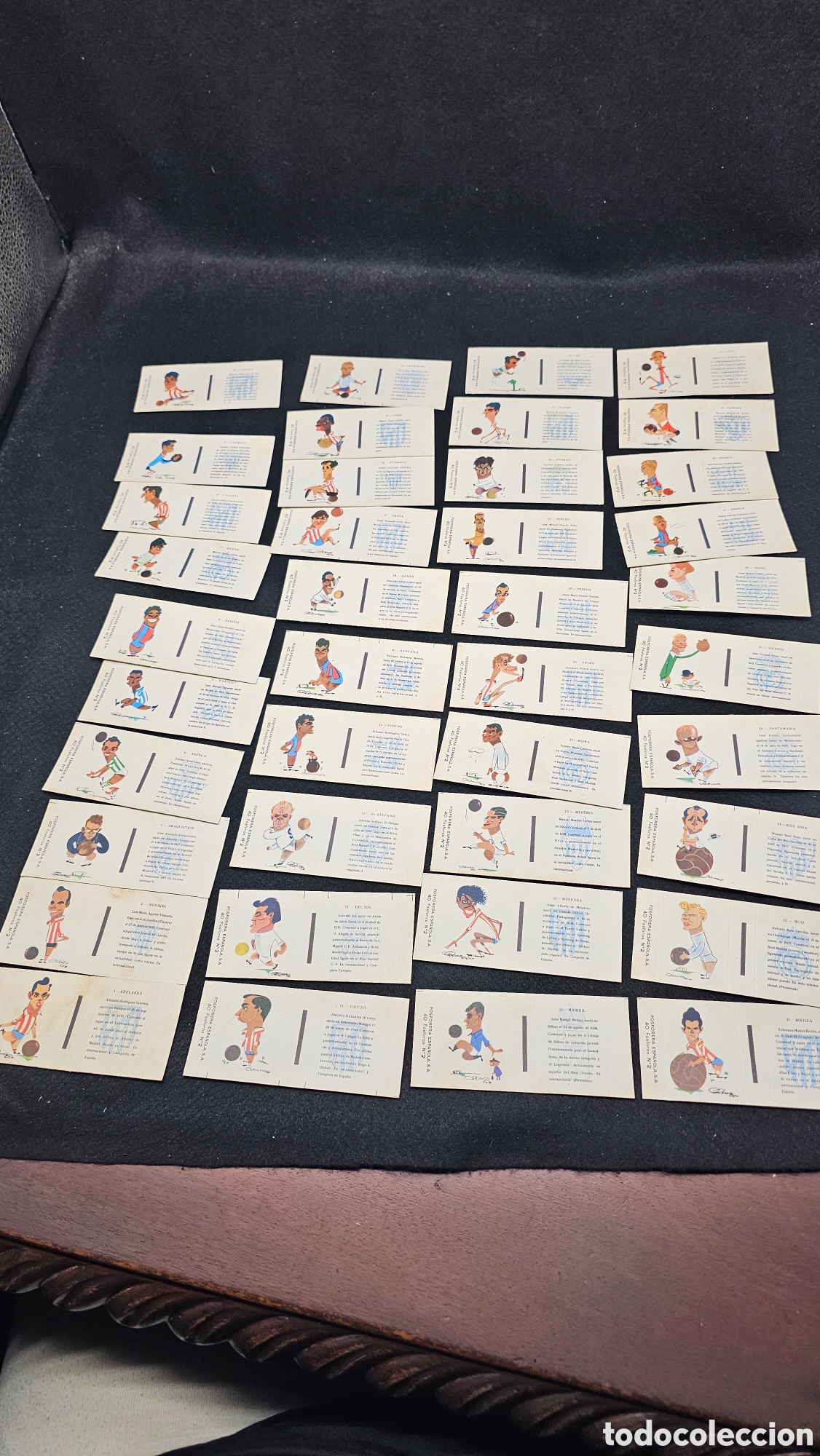 Football Stickers: Colecci&oacute;n completa de 50 cromos de caricaturas del f&uacute;tbol decada de los 50 de Fosforera Espa&ntilde;ola