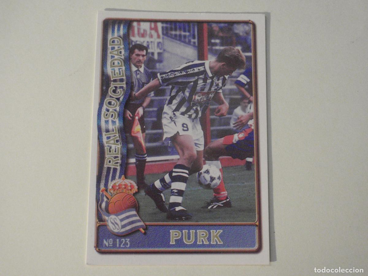 Cartes &agrave; collectionner de Football: Cromo n&ordm; 123 PURK Real Sociedad BAJA. LAS FICHAS DE LA LIGA 1996 1997 MUNDICROMO. 96 97
