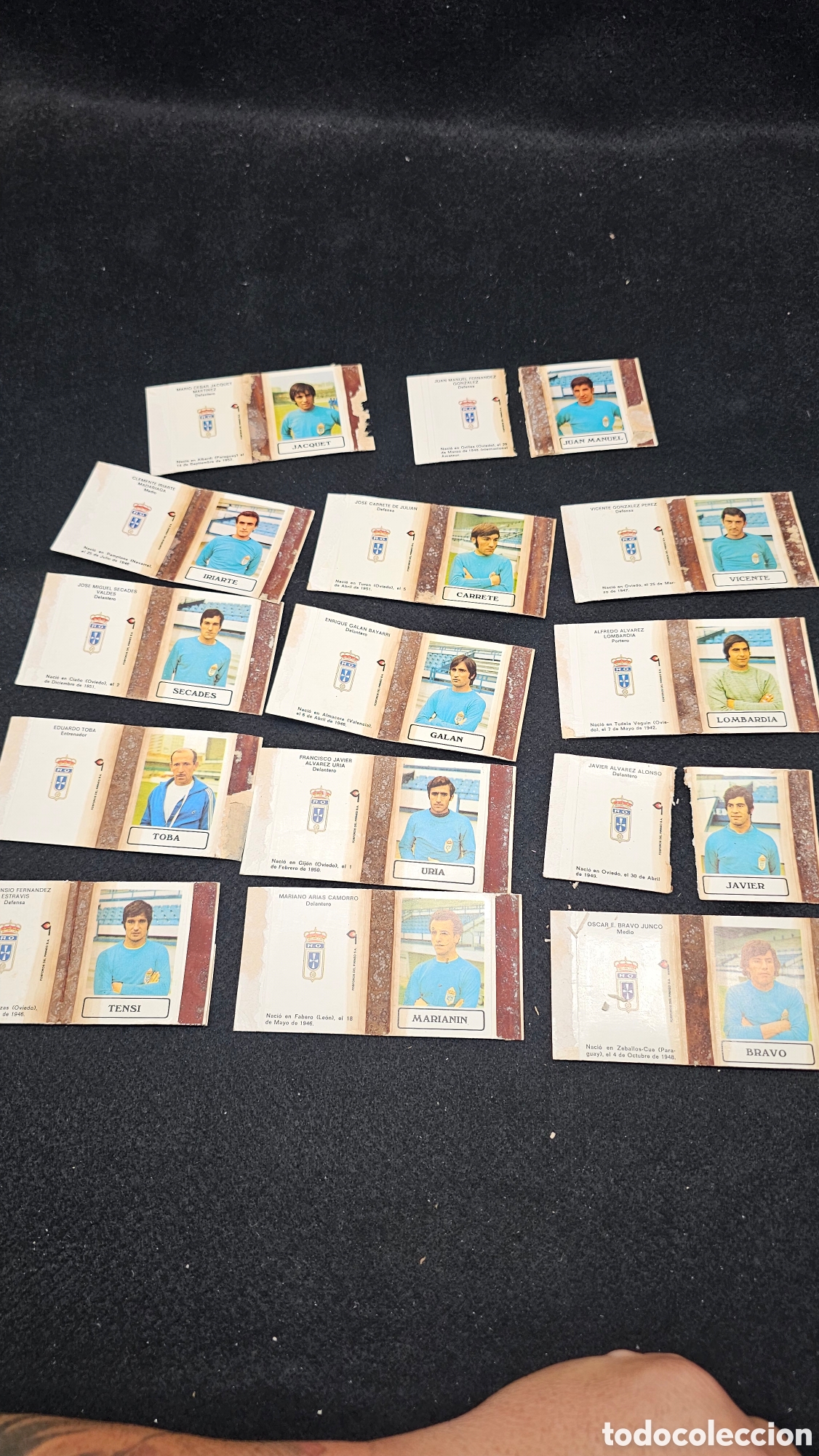 Football Stickers: Antiguos cronoscde f&uacute;tbol REAL OVIEDO de f&oacute;sforos del Pirineo