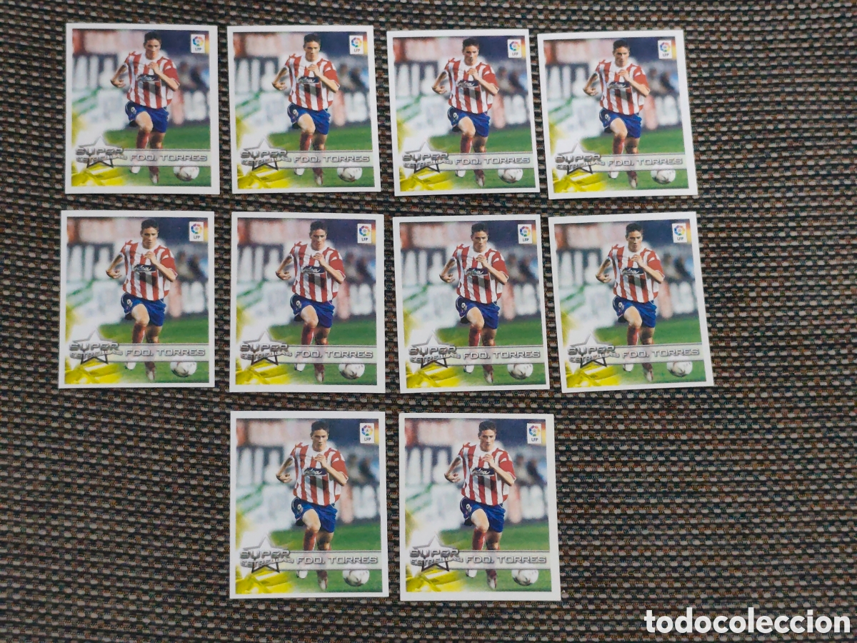 Cromos de f&uacute;tbol: 10 STICKERS ROOKIE 17 FERNANDO TORRES ATL&Eacute;TICO MADRID SUPERLIGA DE ESTRELLAS 2002 2003