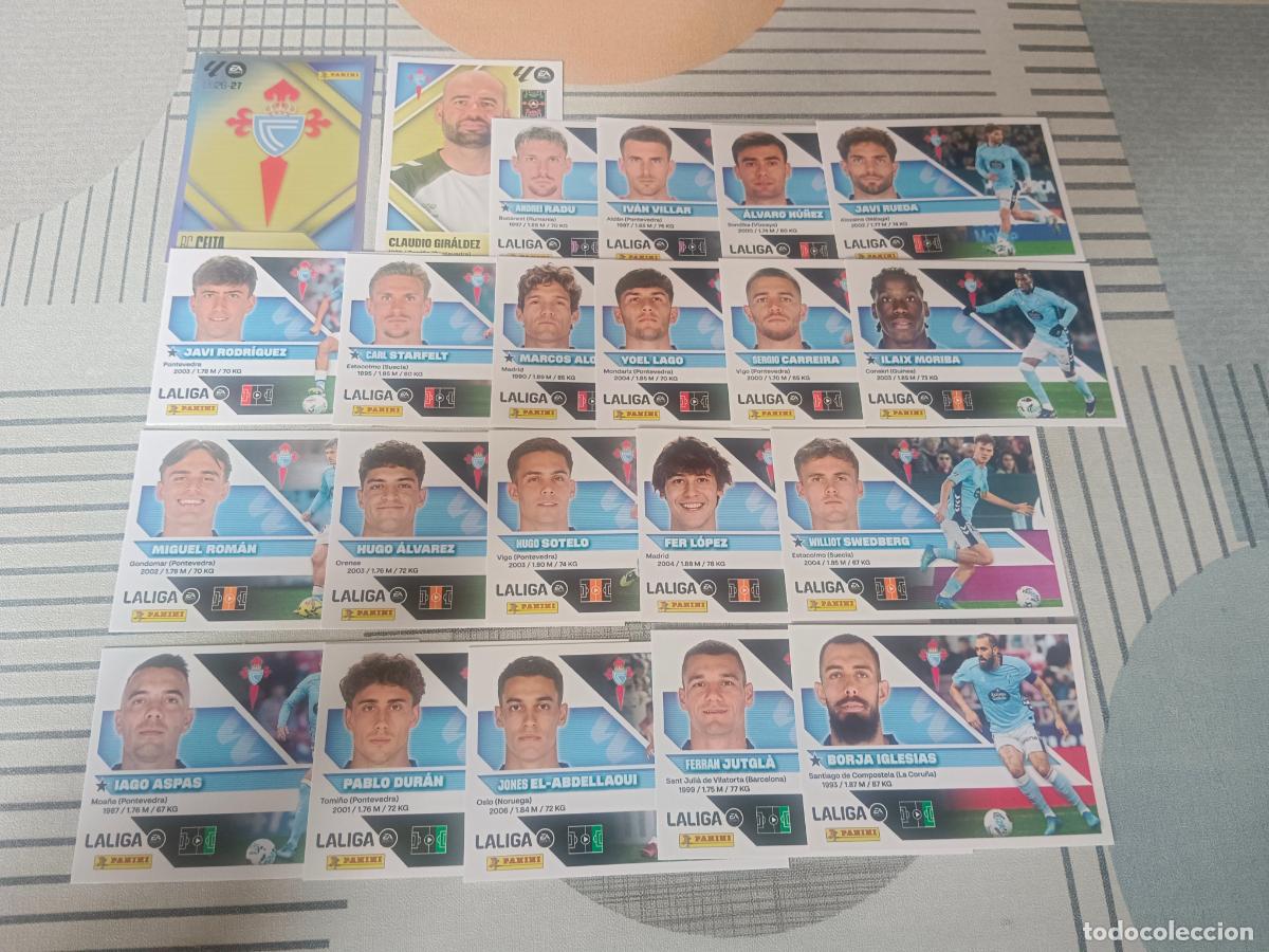 Cromos de f&uacute;tbol: TEMPORADA 2026 2027 26 27 EQUIPO CELTA COMPLETO 22 EQUIPO BASICO CROMOS NUEVOS