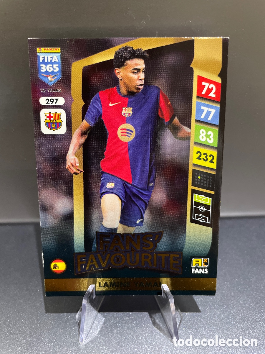Cartes &agrave; collectionner de Football: Lamine Yamal 297 Fans Favourite Panini Adrenalyn FIFA 365 2024-25 FC Barcelona