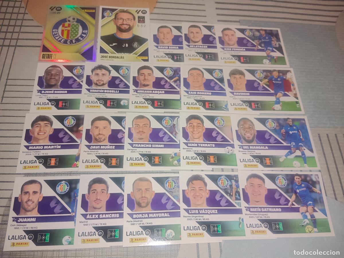 Cromos de f&uacute;tbol: TEMPORADA 2026 2027 26 27 EQUIPO GETAFE COMPLETO 20 EQUIPO BASICO CROMOS NUEVOS