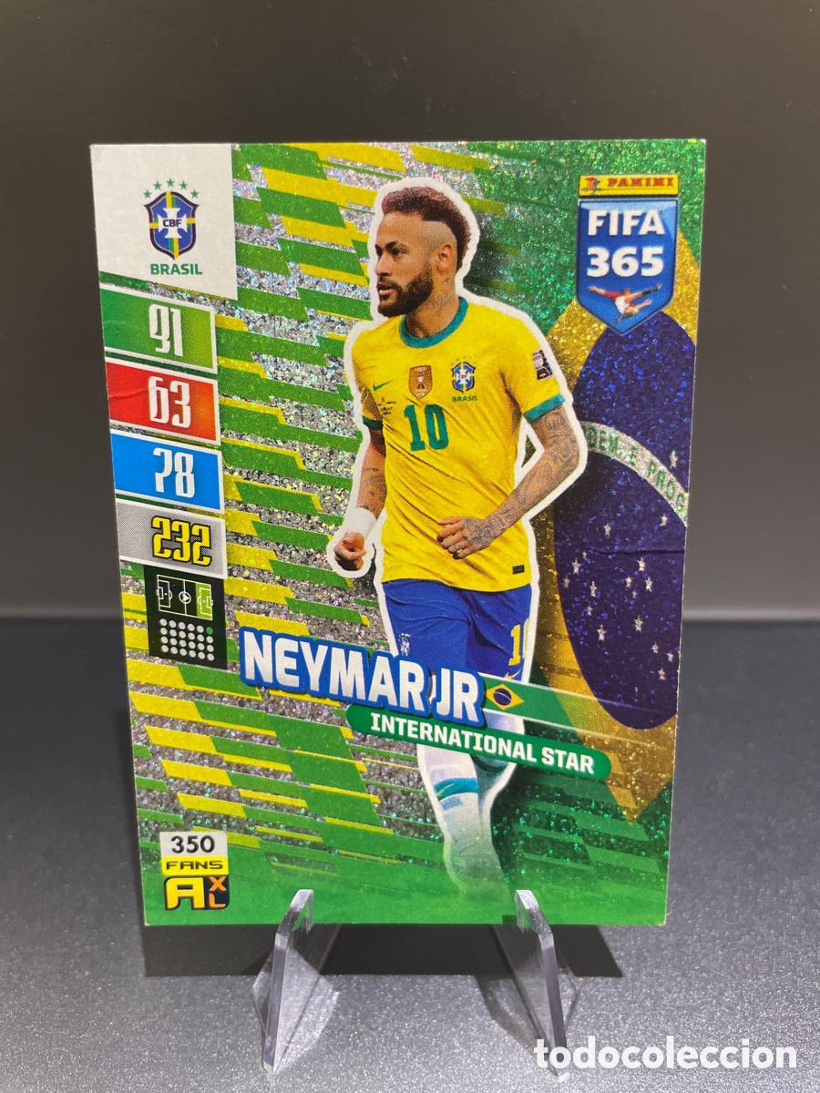 Cartes &agrave; collectionner de Football: Neymar JR 350 FANS International Star Panini Adrenalyn FIFA 365 2021-22 Brasil