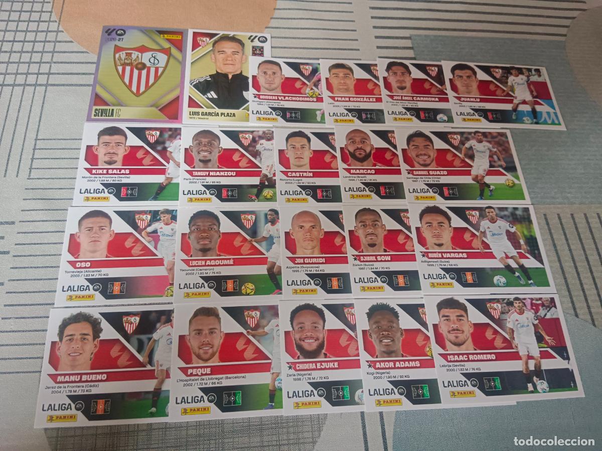 Cromos de Futebol: TEMPORADA 2026 2027 26 27 EQUIPO SEVILLA COMPLETO 21 EQUIPO BASICO CROMOS NUEVOS