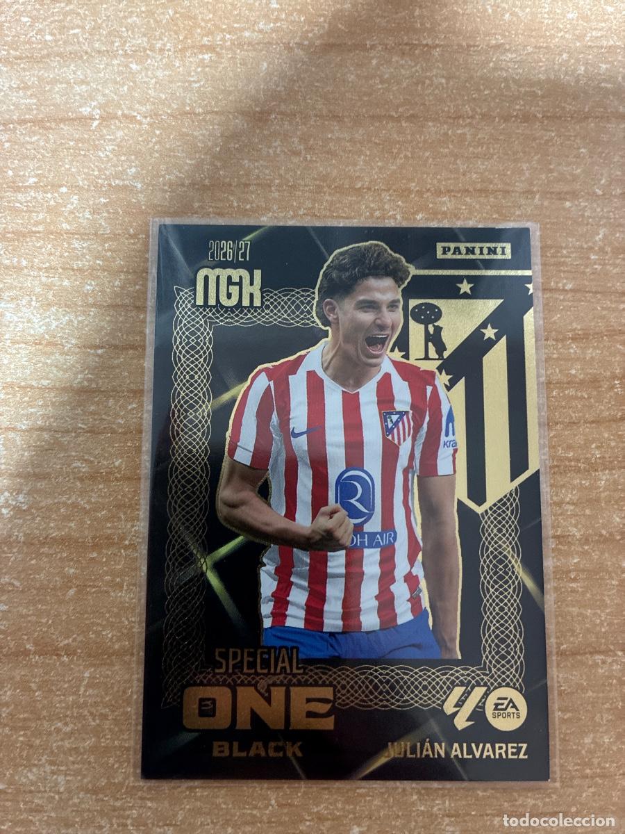 Cromos de f&uacute;tbol: SPECIAL ONE BLACK JULIAN &Aacute;LVAREZ ATL&Eacute;TICO MADRID MEGACRACKS 2026 2027