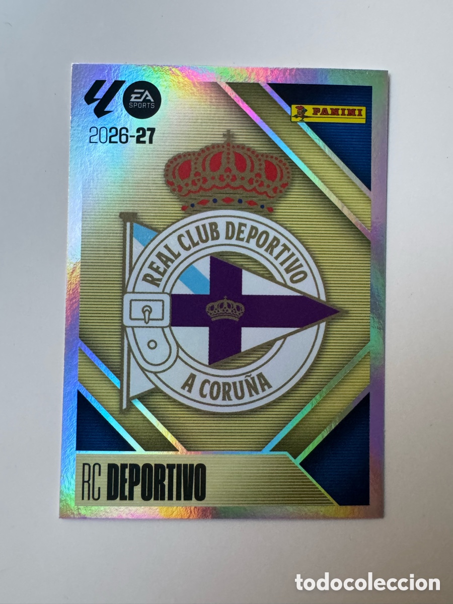 Cromos de f&uacute;tbol: PANINI LIGA ESTE 2026-2027 26 27 &ndash; N&ordm; 1 &ndash; Escudo Deportivo de La Coru&ntilde;a