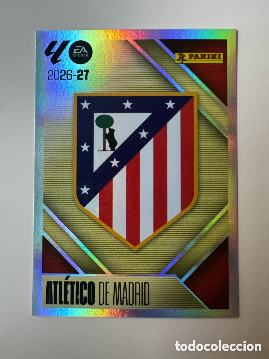 Cromos de f&uacute;tbol: PANINI LIGA ESTE 2026-2027 26 27 &ndash; N&ordm; 1 &ndash; Escudo Atl&eacute;tico de Madrid
