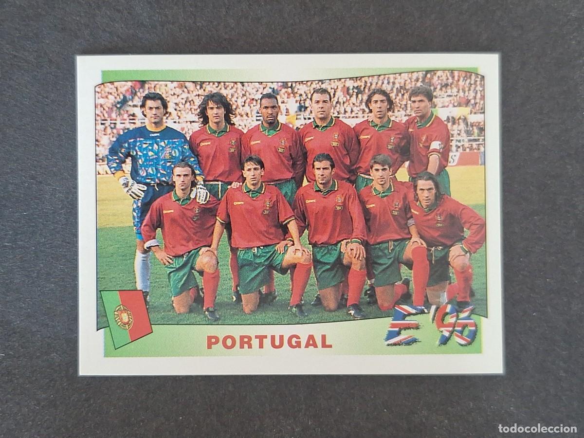 Cromos de f&uacute;tbol: L3 ALINEACION EQUIPO SELECCION PORTUGAL 296 EUROCOPA 1996 EURO 96 PANINI NUNCA PEGADO SIN PEGAR