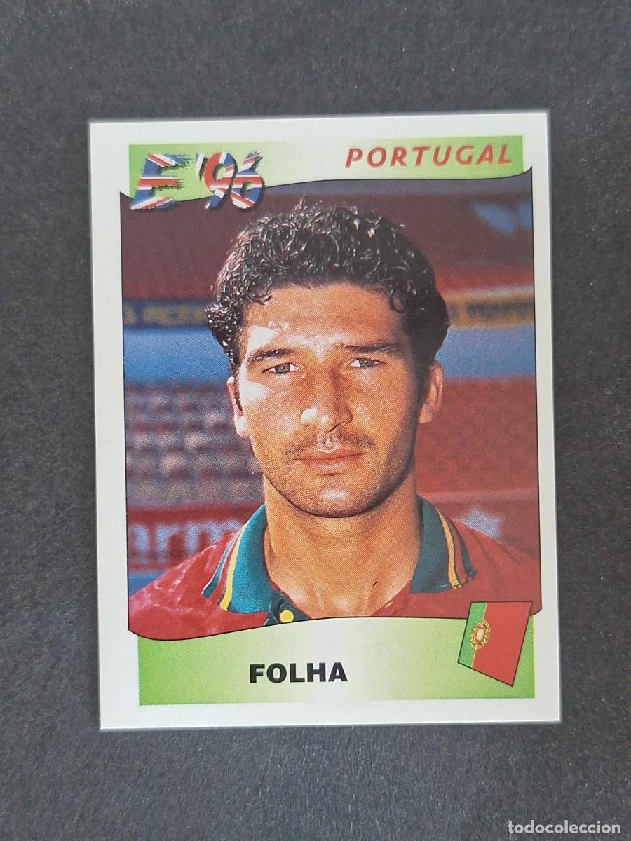 Cromos de f&uacute;tbol: L3 FOLHA SELECCION PORTUGAL 313 EUROCOPA 1996 EURO 96 PANINI NUNCA PEGADO SIN PEGAR