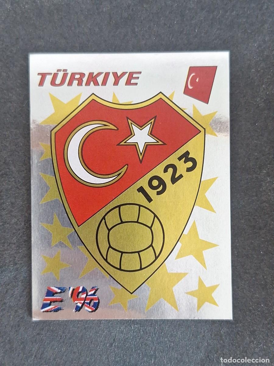 Cromos de f&uacute;tbol: L3 ESCUDO SELECCION TURQUIA 315 EUROCOPA 1996 EURO 96 PANINI NUNCA PEGADO SIN PEGAR