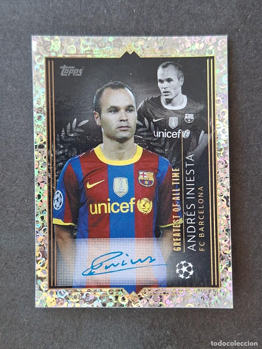 Cromos de f&uacute;tbol: L1 INIESTA F. C. BARCELONA FIRMA TOPPS CHAMPIONS LIGA DE CAMPEONES 2023 2024 23 24 NUNCA PEGADO