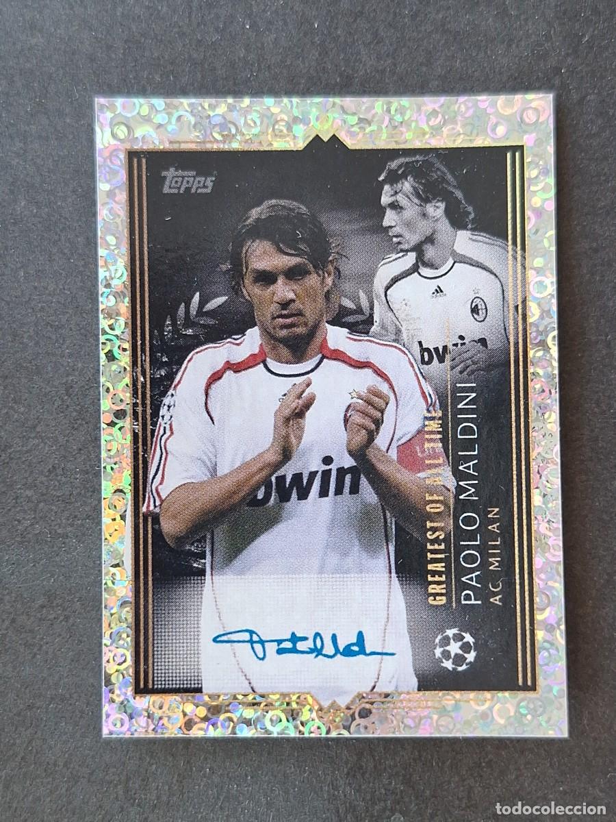 Cromos de f&uacute;tbol: L1 MALDINI AC MILAN FIRMA TOPPS CHAMPIONS LIGA DE CAMPEONES 2023 2024 23 24 NUNCA PEGADO