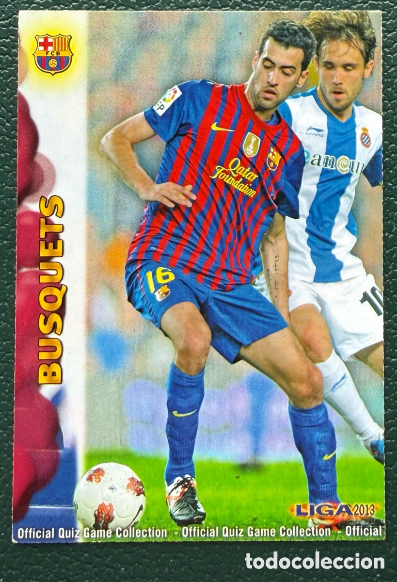 Fu&szlig;ball-Sticker: 39 SERGIO BUSQUETS CORREGIDO FC BARCELONA FICHAS ALBUM MUNDICROMO 2012 2013 12 13
