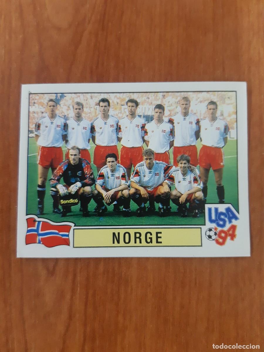 Cromos de f&uacute;tbol: N&deg;353 Alineaci&oacute;n Norge (Noruega) Mundial USA 94 PANINI. Nunca pegado, sin pegar