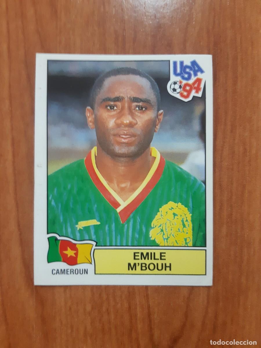 Cromos de f&uacute;tbol: N&deg;137 Emile M'Bouh (Camer&uacute;n) Mundial USA 94 PANINI. Nunca pegado, sin pegar