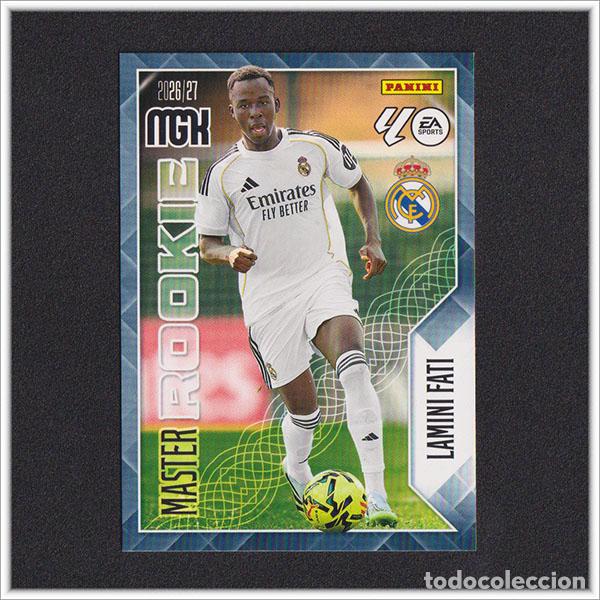 Cromos de f&uacute;tbol: MEGACRACKS 2026 2027 26 27 PANINI LAMINI FATI 416 MASTER ROOKIE REAL MADRID COLECCI&Oacute;N LIGA MGK