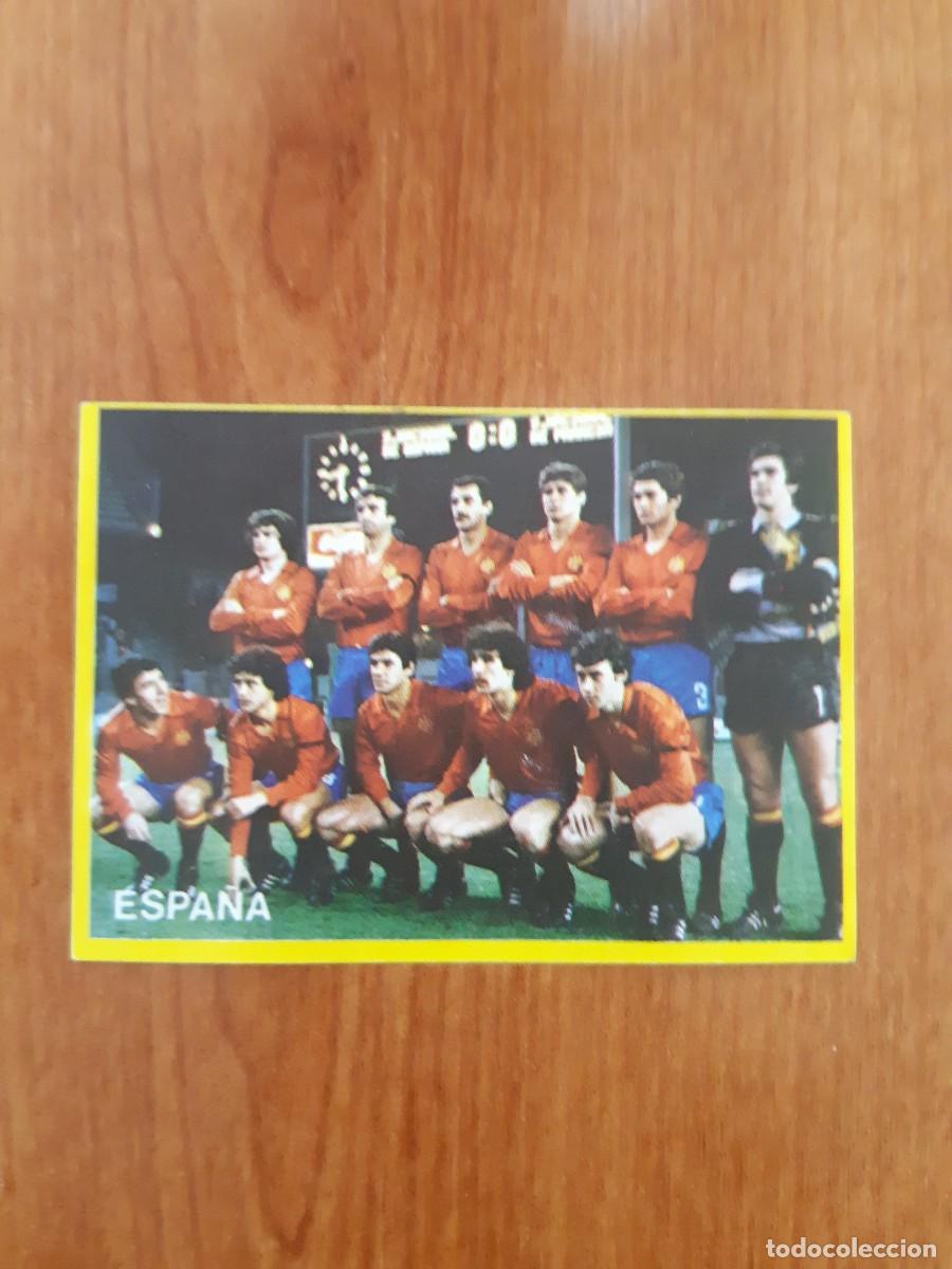 Cromos de f&uacute;tbol: N&deg;45 ALINEACI&Oacute;N ESPA&Ntilde;A F&Uacute;TBOL EN ACCI&Oacute;N DANONE 82 MUNDIAL ESPA&Ntilde;A 1982. NUNCA PEGADO, SIN PEGAR