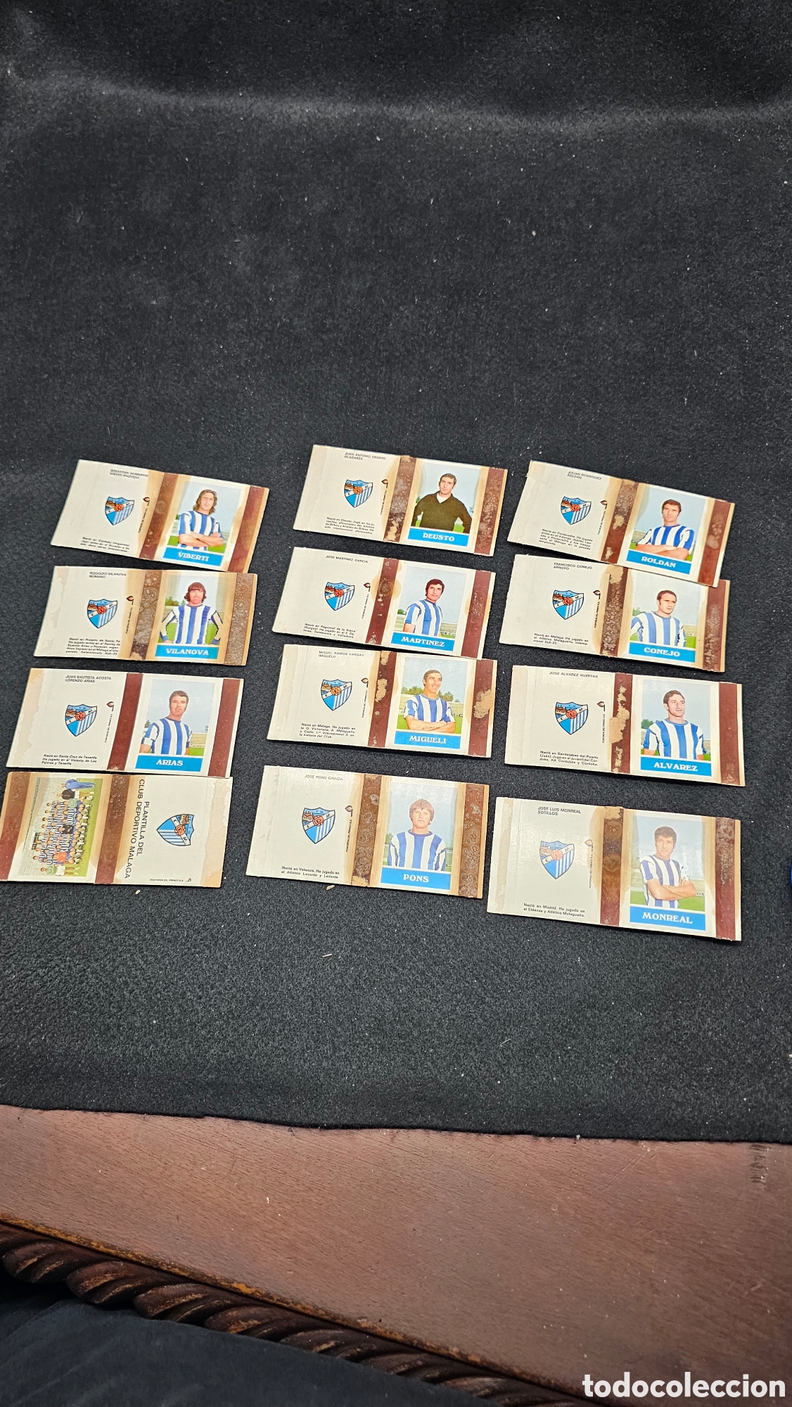 Cromos de f&uacute;tbol: Antiguos cromos de f&uacute;tbol C D M&aacute;laga, de F&Oacute;SFOROS DEL PIRINEO