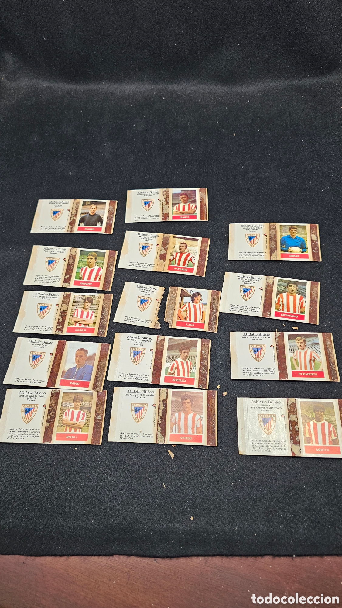 Cromos de f&uacute;tbol: Antiguos cromos de f&uacute;tbol Atl&eacute;tic Bilbao de F&Oacute;SFOROS DEL PIRINEO