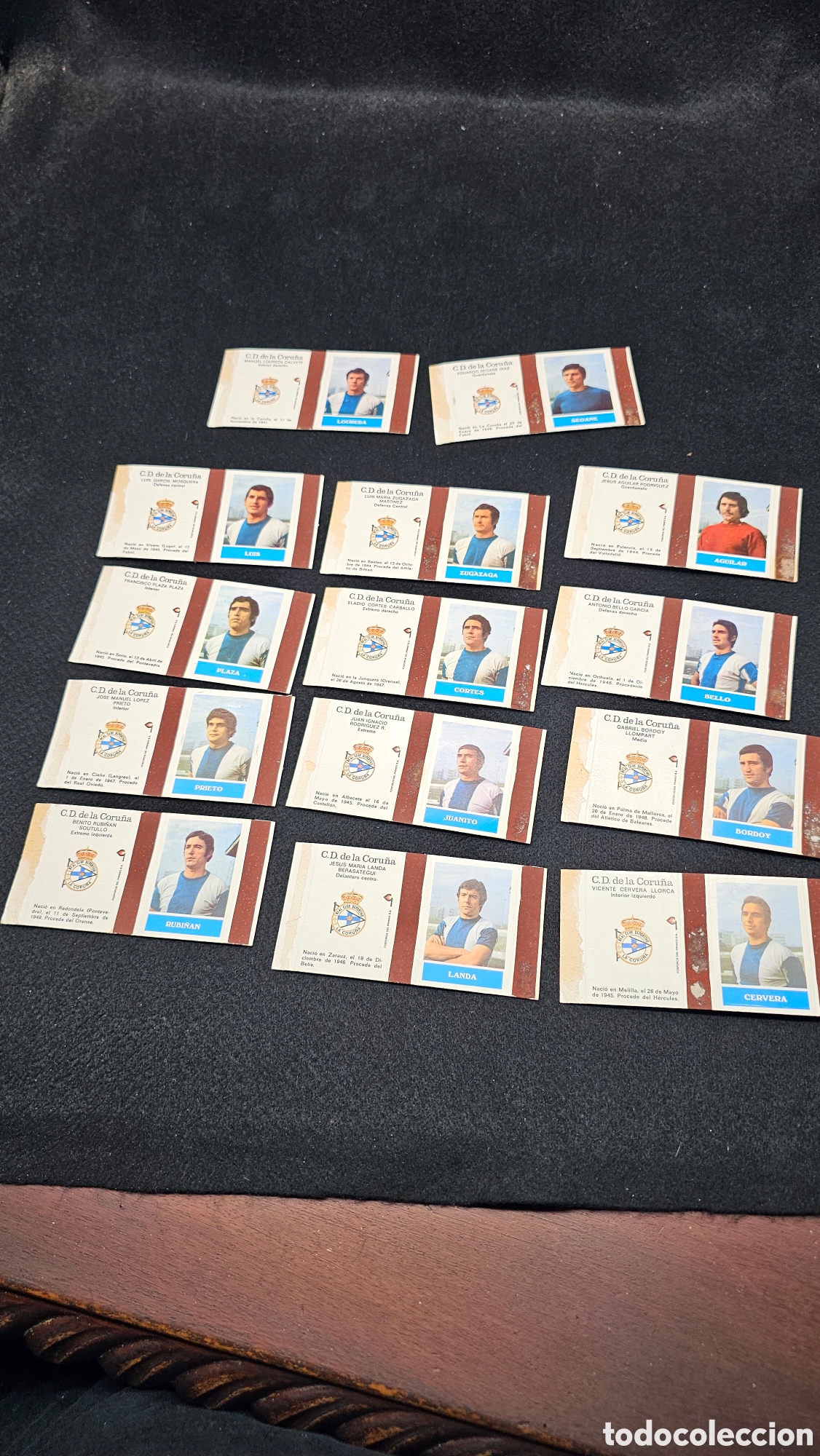 Cromos de f&uacute;tbol: Antiguos cromos de f&uacute;tbol C.D. de la Coru&ntilde;a de F&Oacute;SFOROS DEL PIRINEO