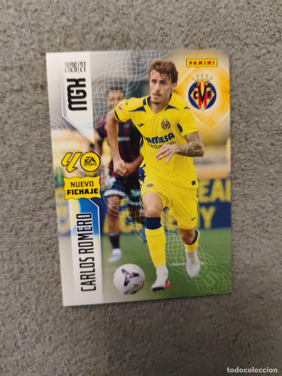 Cromos de f&uacute;tbol: 466 CARLOS ROMERO VILLARREAL CF MEGACRACKS MGK 2026 27 NUEVO FICHAJE 26 2027 PANINI AAW