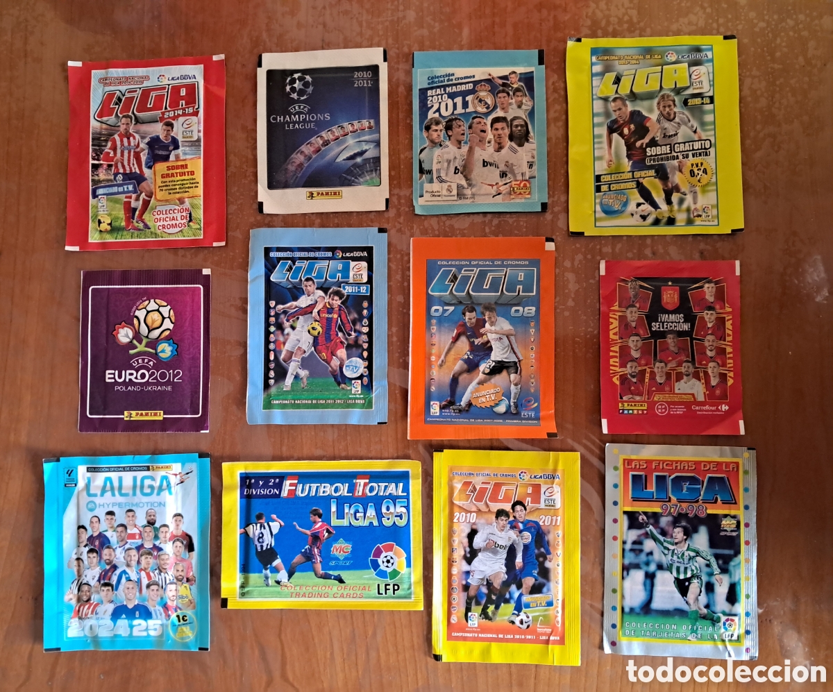Cromos de f&uacute;tbol: Lote 12 sobres cromos futbol SIN ABRIR