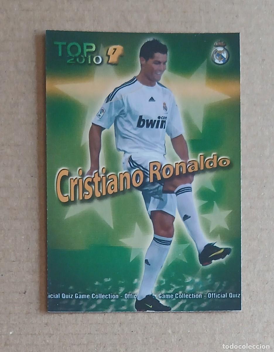 Cromos de f&uacute;tbol: Cromo n&ordm; 596 CRISTIANO RONALDO ROOKIE REAL MADRID BRILLO LISO VERDE MUNDICROMO 2010. Nuevo de sobre.