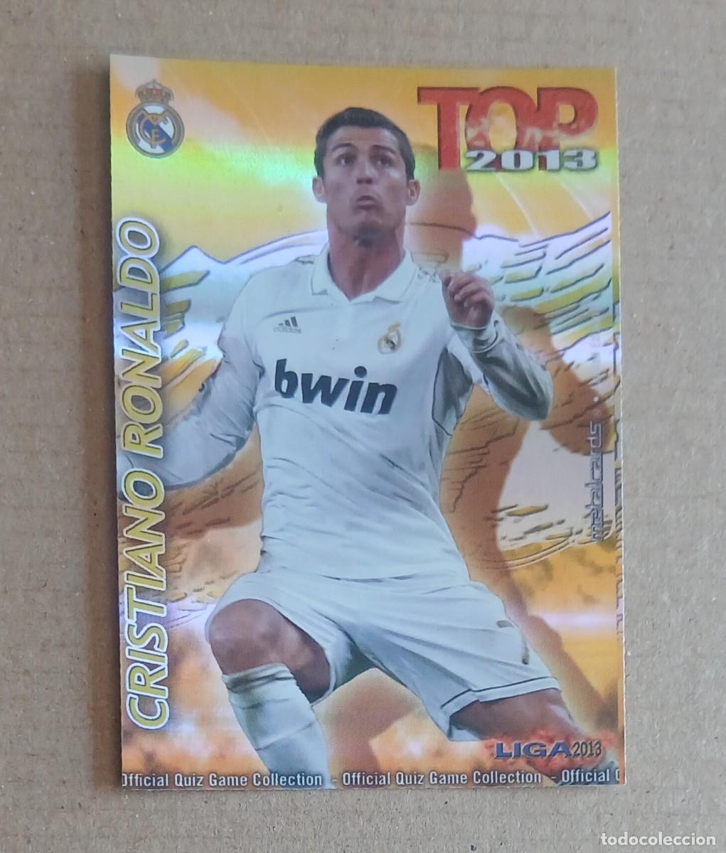 Cromos de f&uacute;tbol: CROMO n&ordm; 631 CRISTIANO RONALDO TOP 2013 BRILLO LISO CON RAYAS MUNDICROMO 2012-2013. Nuevo de sobre.