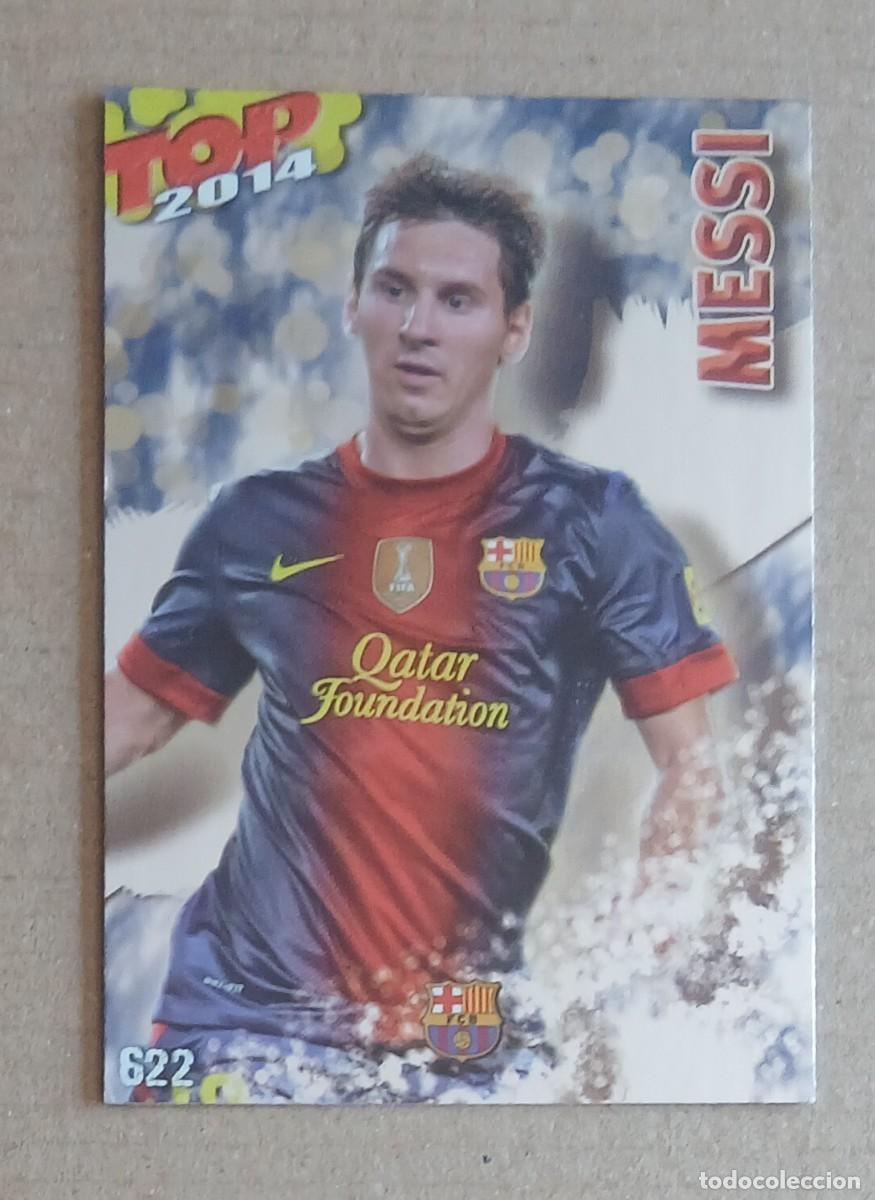 Cromos de f&uacute;tbol: CROMO n&ordm; 622 MESSI BARCELONA TOP 2014 BRILLO LISO AZUL MUNDICROMO 2013-2014. Nuevo de sobre.