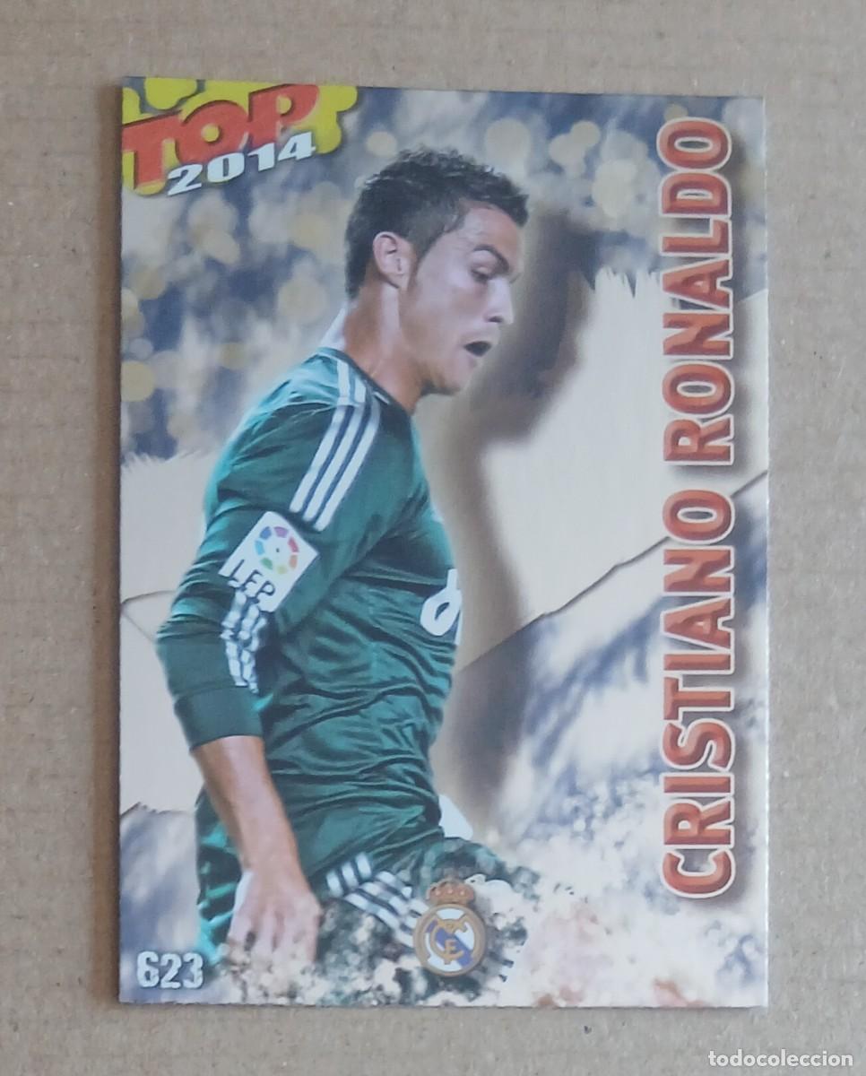 Cromos de f&uacute;tbol: CROMO n&ordm; 623 CRISTIANO RONALDO TOP 2014 BRILLO LISO AZUL MUNDICROMO 2013-2014. Nuevo de sobre.