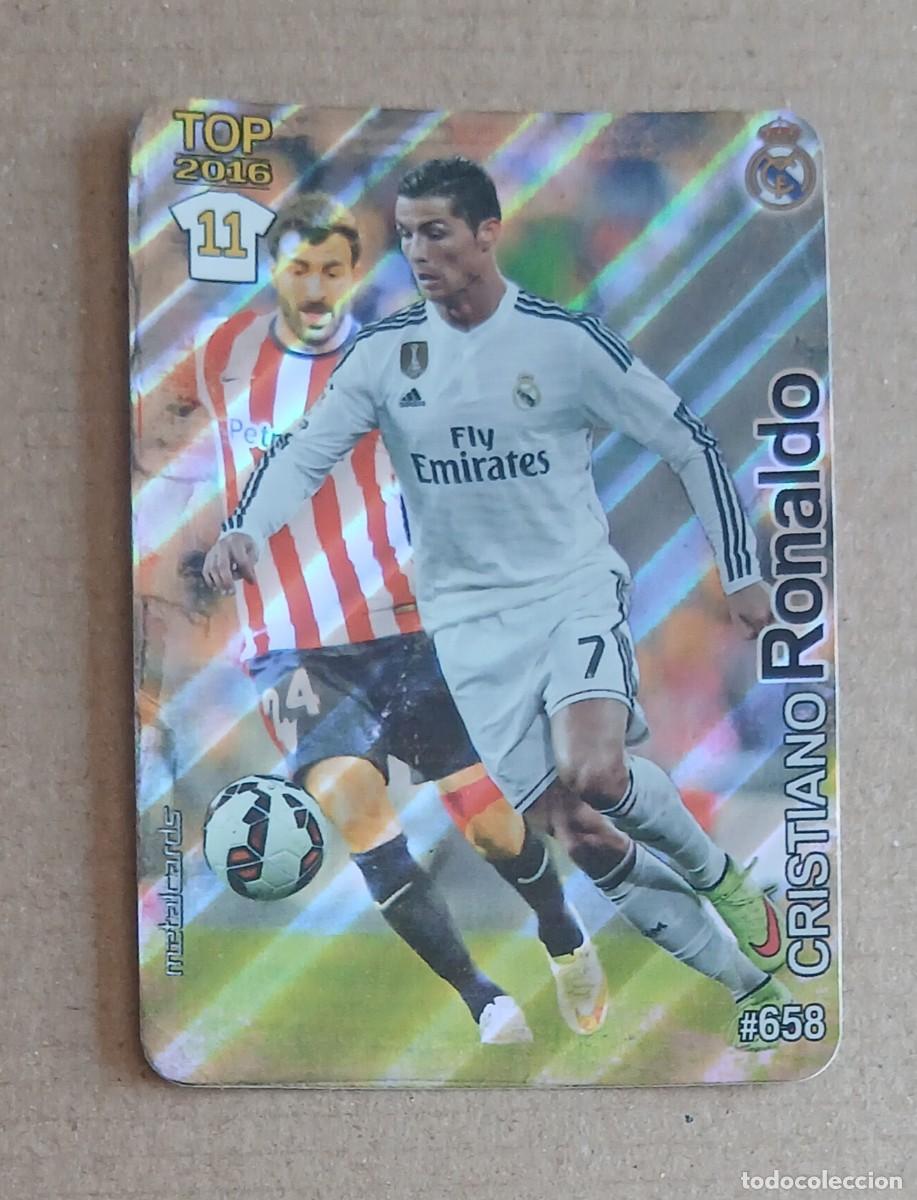 Figurine di Calcio: CROMO n&ordm; 658 CRISTIANO RONALDO REAL MADRID RAYAS DIAGONALES MUNDICROMO 2015-2016. Nuevo.