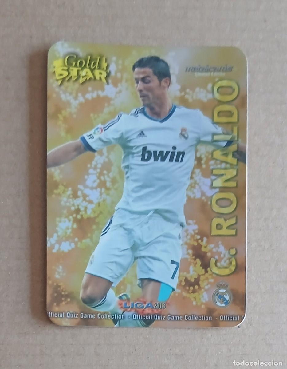 Cromos de f&uacute;tbol: Cromo 7/45 CRISTIANO RONALDO REAL MADRID GOLD STAR BRILLO LISO LIMITED MUNDICROMO 2012-2013. Nuevo.