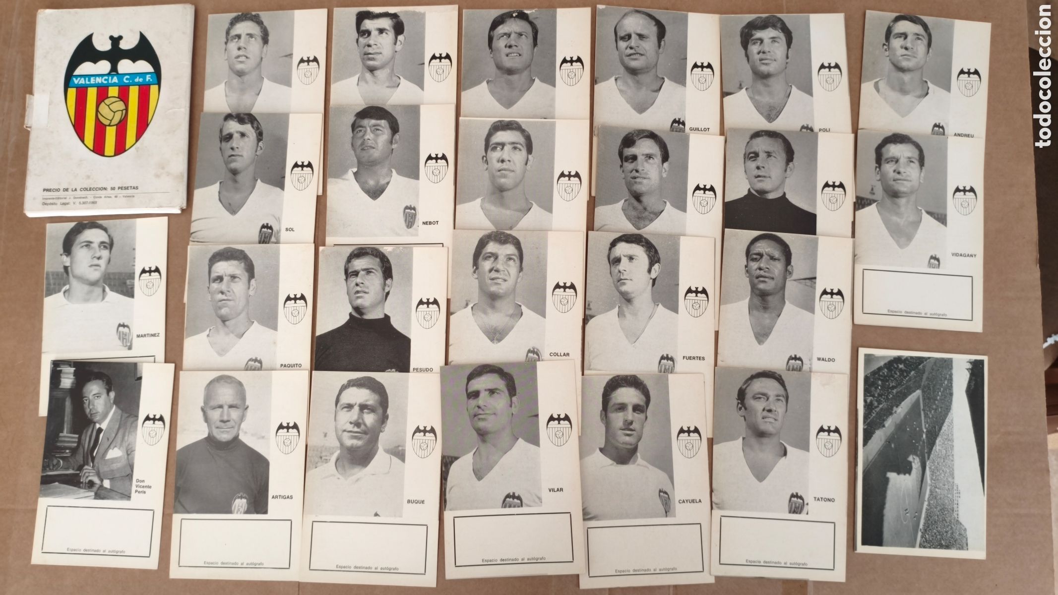 Figurine di Calcio: Lote de 25 foto cromo postales fotos Valencia cf Futbol 1969/70