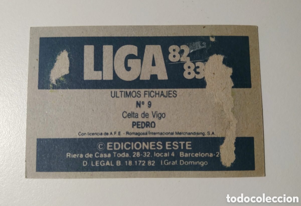 Cromos de f&uacute;tbol: Pedro versi&oacute;n del celta de Vigo 82 83, despegado - Foto 2