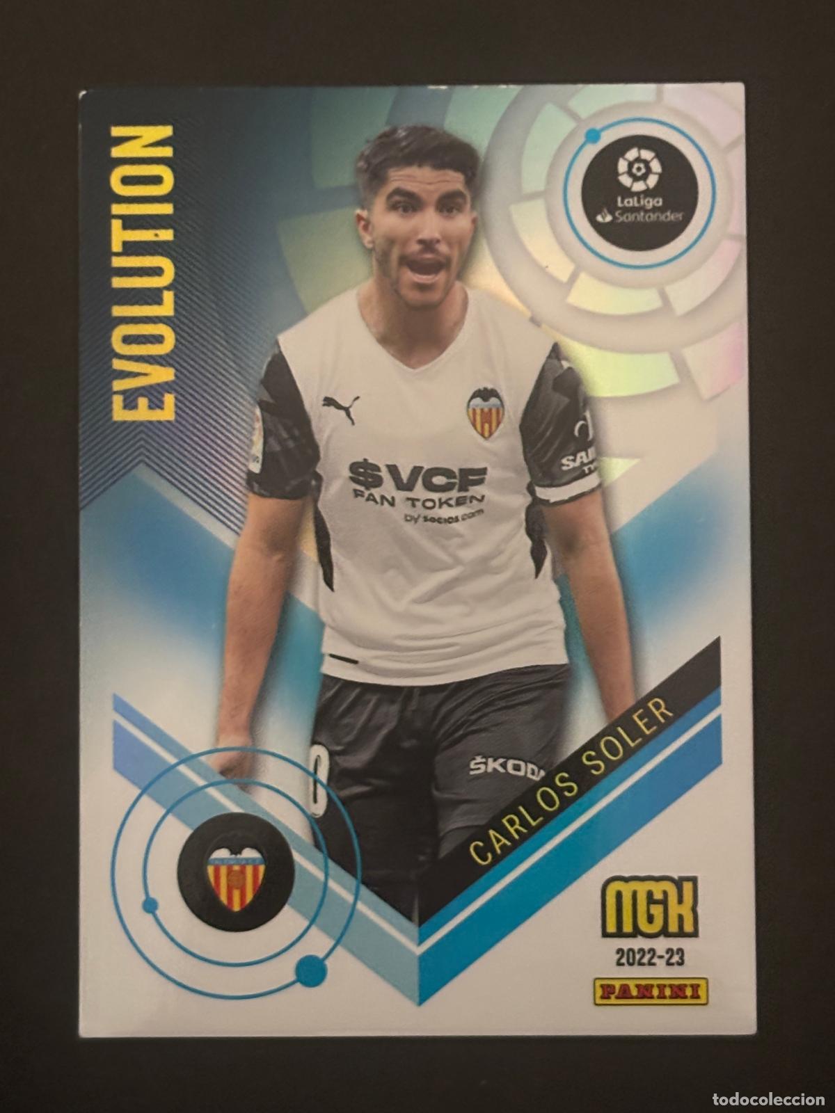 Fu&szlig;ball-Sticker: 378 CARLOS SOLER EVOLUTION VALENCIA MEGACRACKS MGK 22-23 2022 2023 PANINI LIGA