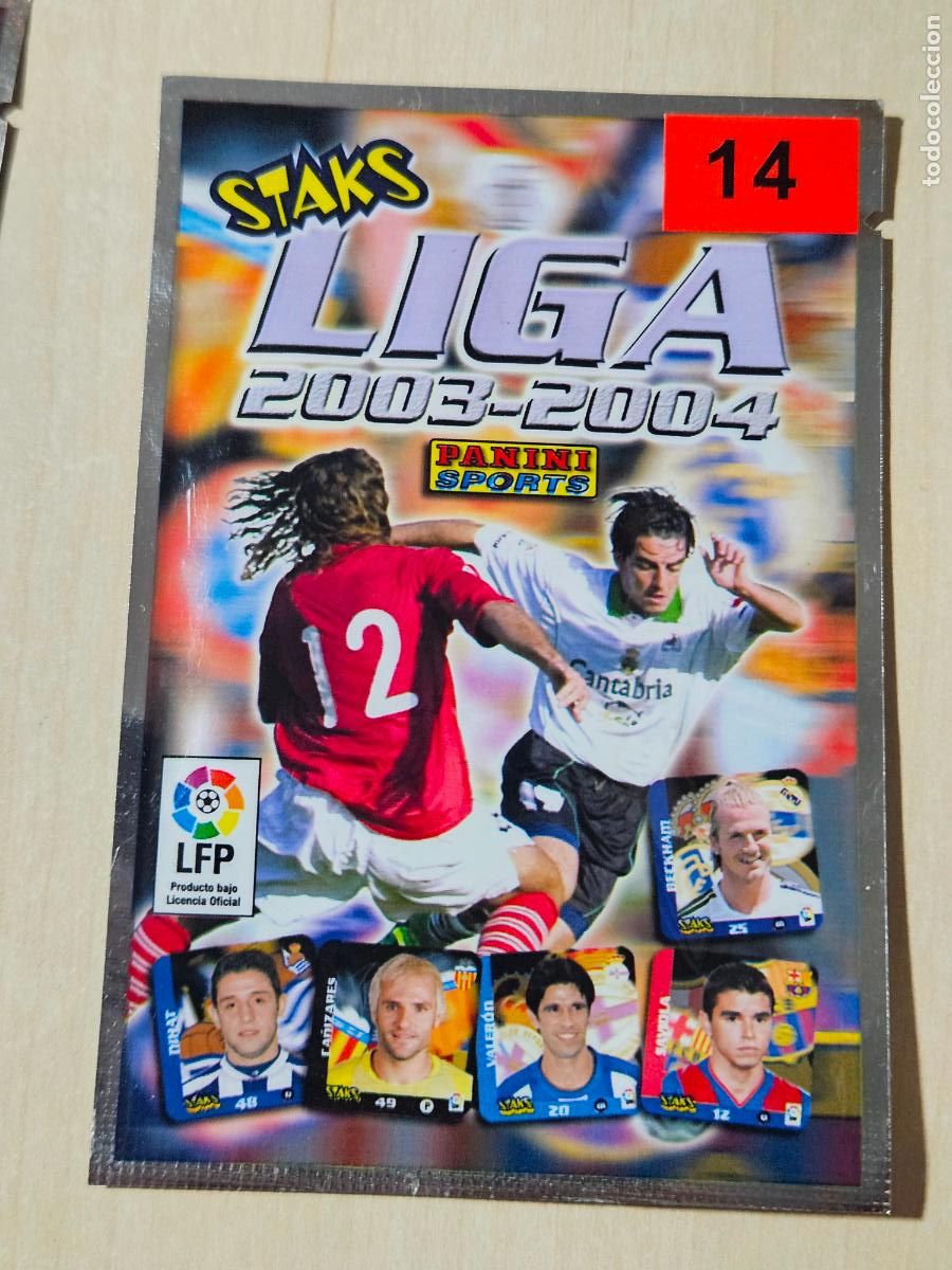 Cromos de f&uacute;tbol: SOBRE STAKS LIGA 2003 - 2004 PANINI N&ordm; 14 SOBRE CERRADO NUNCA ABIERTO