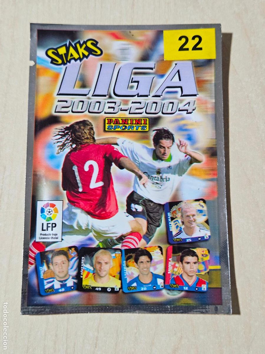 Cromos de f&uacute;tbol: SOBRE STAKS LIGA 2003 - 2004 PANINI N&ordm; 22 SOBRE CERRADO NUNCA ABIERTO