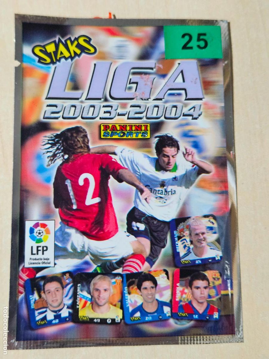 Cromos de f&uacute;tbol: SOBRE STAKS LIGA 2003 - 2004 PANINI N&ordm; 25 SOBRE CERRADO NUNCA ABIERTO