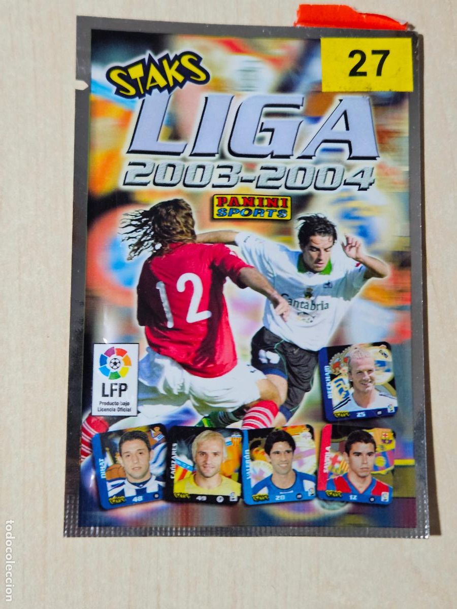 Cromos de f&uacute;tbol: SOBRE STAKS LIGA 2003 - 2004 PANINI N&ordm; 27 SOBRE CERRADO NUNCA ABIERTO