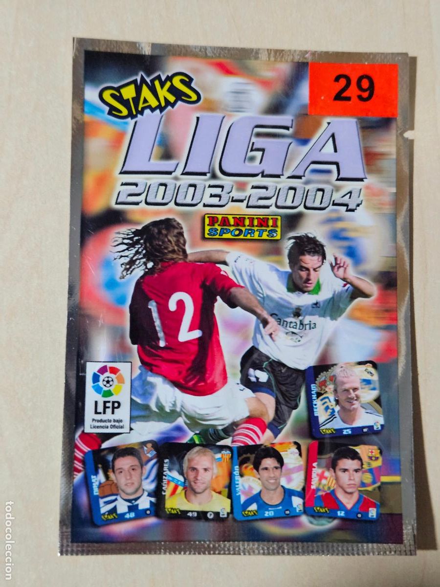 Cromos de f&uacute;tbol: SOBRE STAKS LIGA 2003 - 2004 PANINI N&ordm; 29 SOBRE CERRADO NUNCA ABIERTO