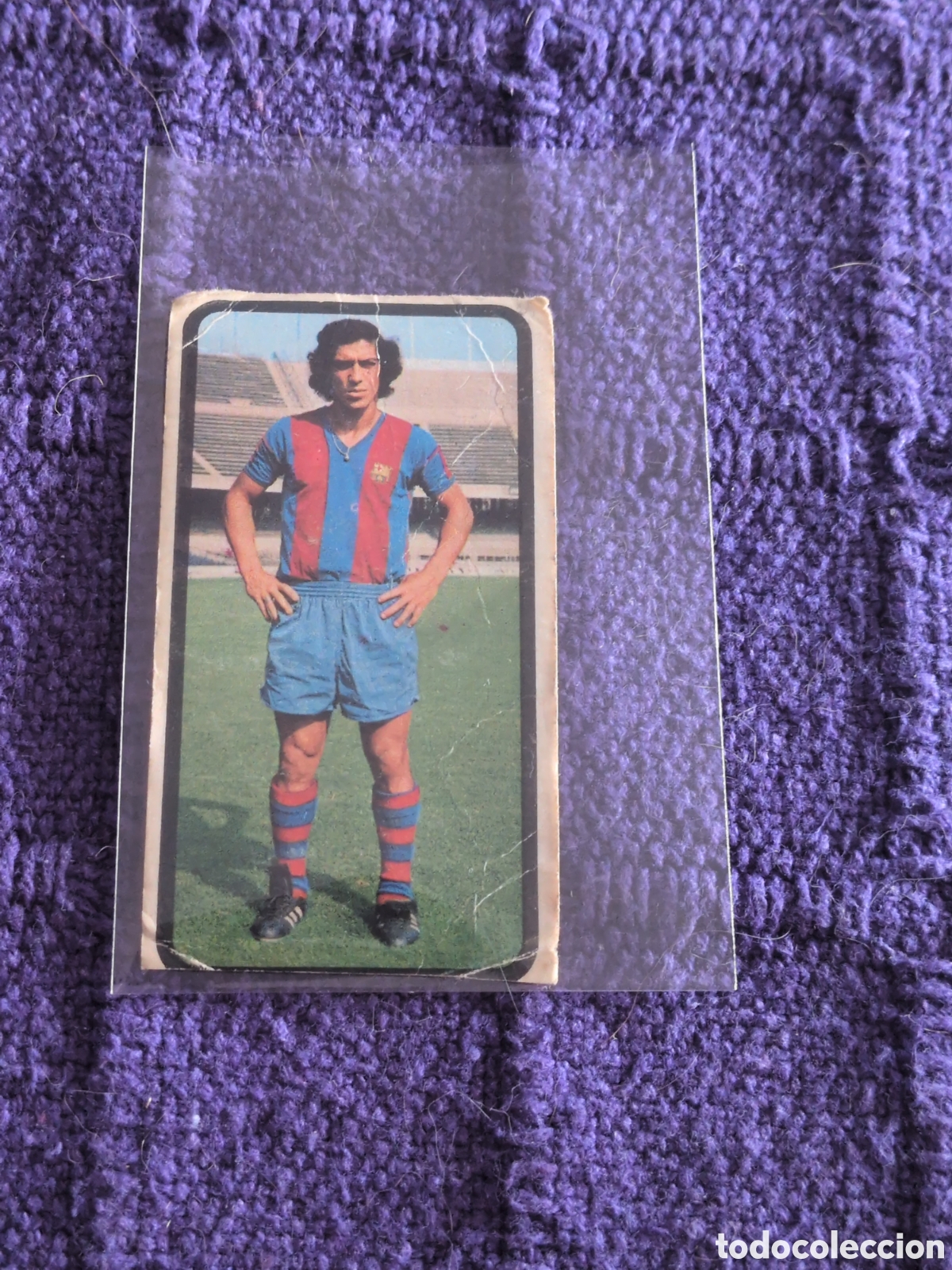 Fu&szlig;ball-Sticker: BAJA JUANITO # 14 FC BARCELONA RUIZ ROMERO 1974 1975 74 75 CAMPEONATOS FUTBOL CROMO DESPEGADO