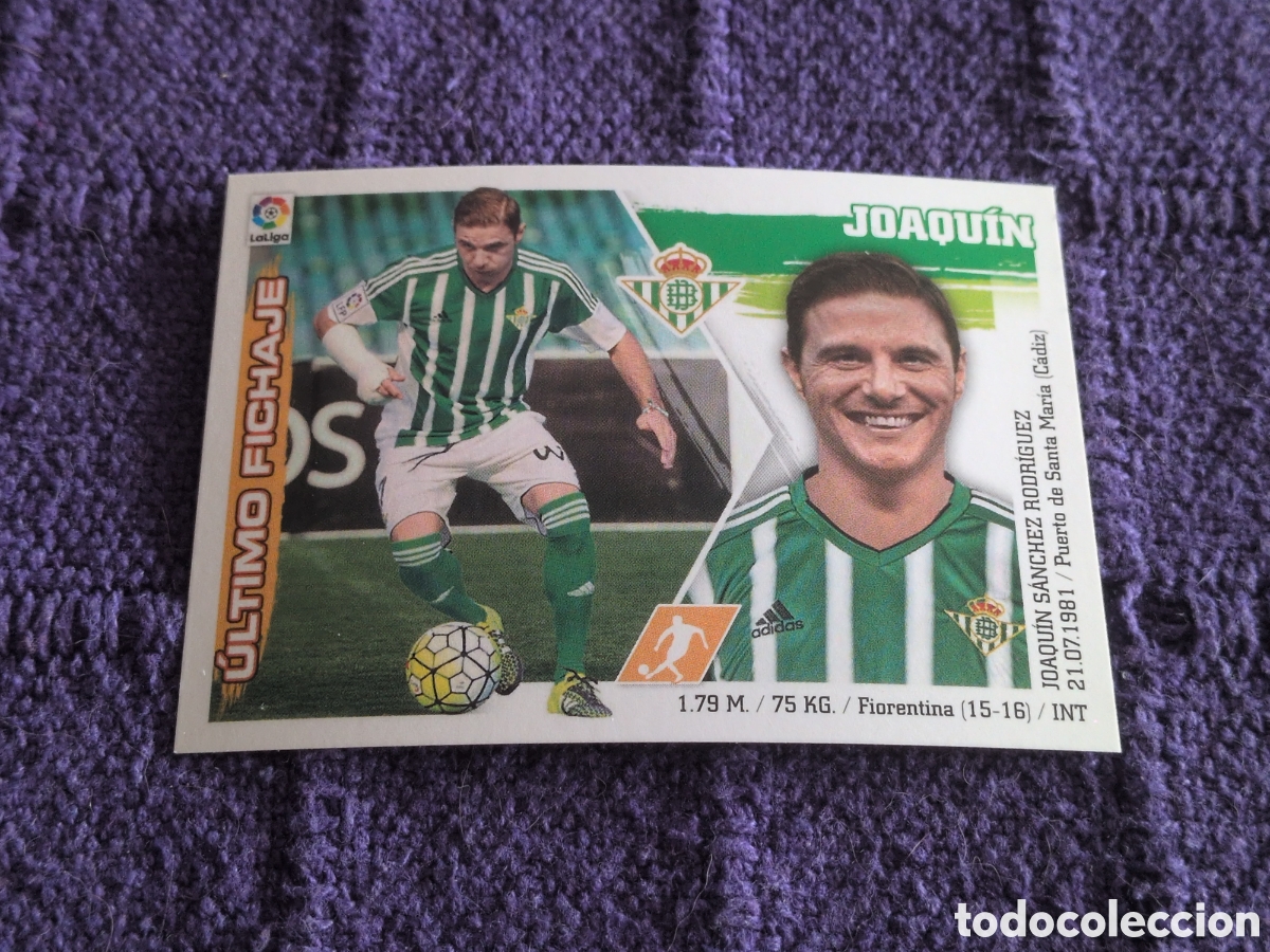 Fu&szlig;ball-Sticker: JOAQUIN REAL BETIS BALOMPIE FICHAJE 54 LIGA ESTE 2015 2016 15 16 NUNCA PEGADO SIN PEGAR