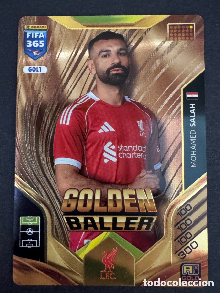 Football Stickers: Salah Golden Baller Liverpool Adrenalyn FIFA 365 2026
