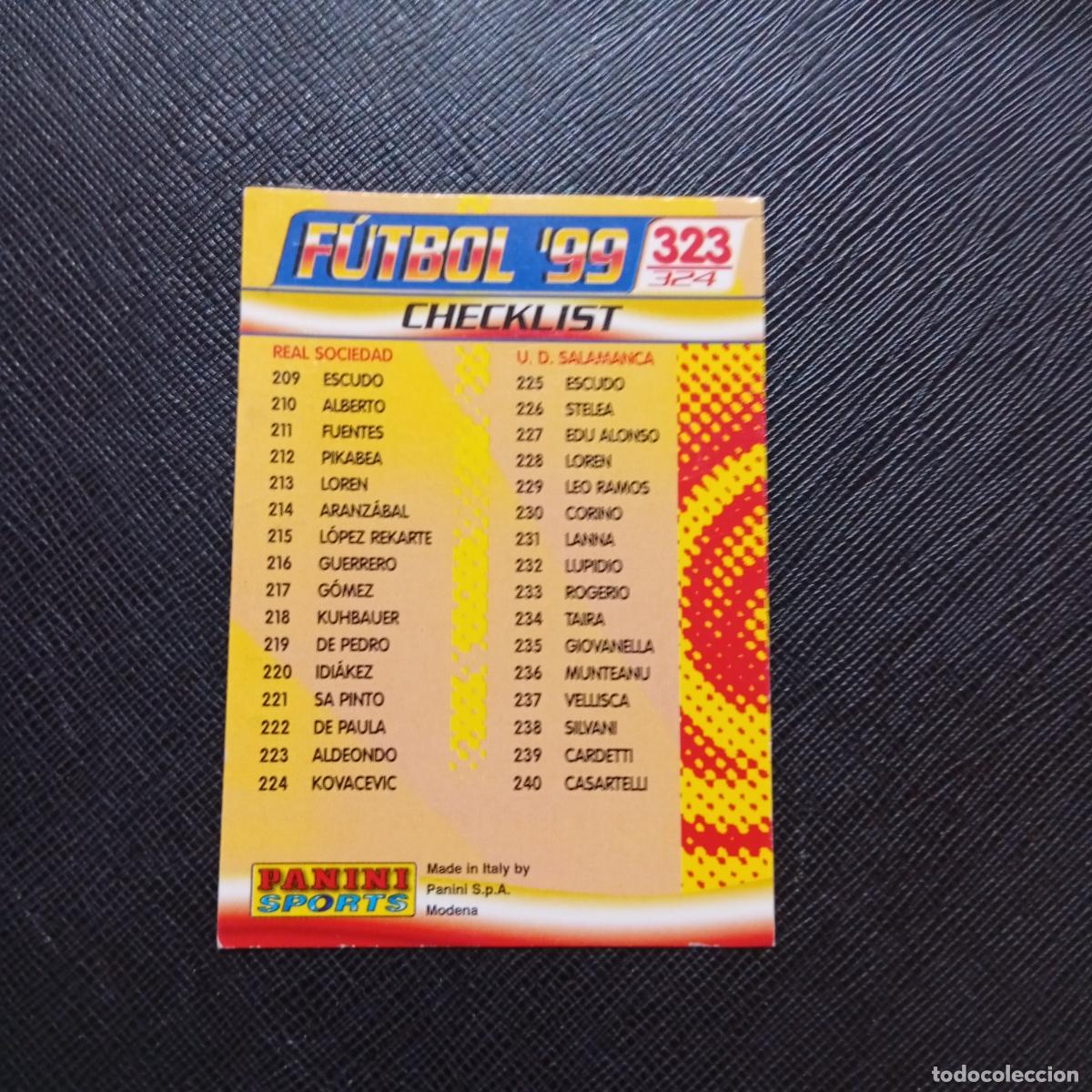Figurine di Calcio: 323 CHECKLIST PANINI TRADING CARD 1998 1999 CROMO FUTBOL 98 99 - A110 PG136