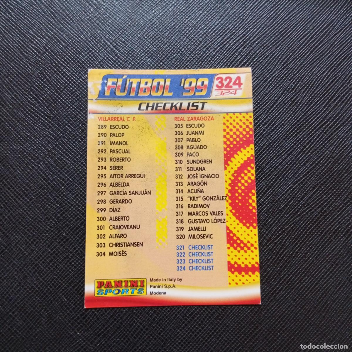 Figurine di Calcio: 324 CHECKLIST PANINI TRADING CARD 1998 1999 CROMO FUTBOL 98 99 - A110 PG145