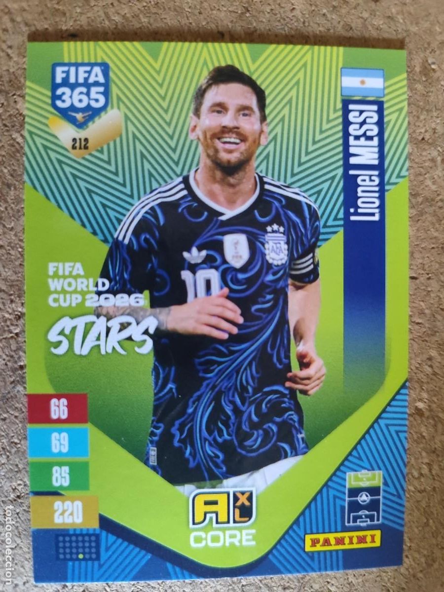 Figurine di Calcio: ADRENALYN FIFA 365 2027 CARD CORE LIONEL MESSI ARGENTINA # 212 PANINI
